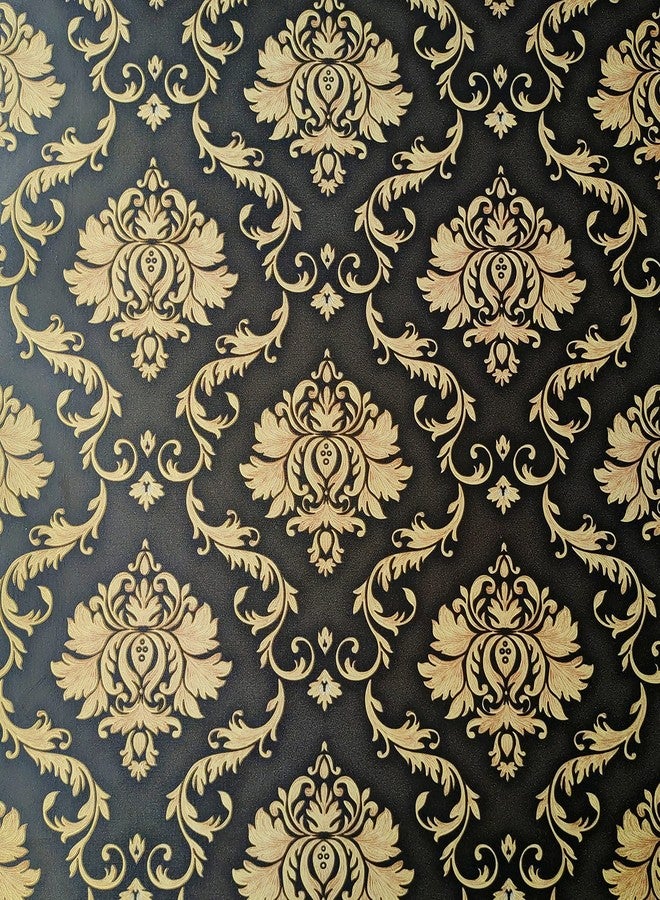ROSASTELLA Self Adhesive Decorative Peel Stick Waterproof Royal Damask Wallpaper Wall Decor Removable Wall Paper for Living Room Hall Decoration PVC Vinyl DIY Contact Paper 45x304 CM - Image 2